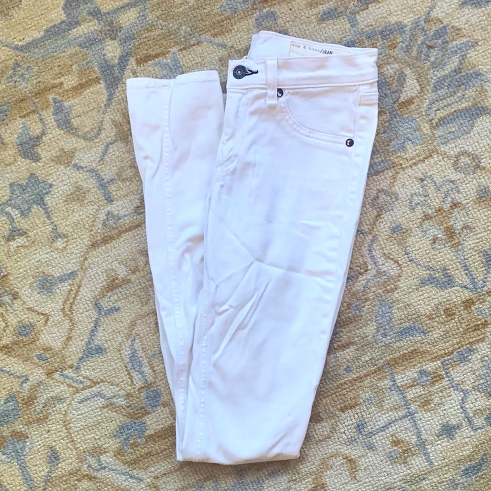 rag & bone white stretch skinny jeans size 25